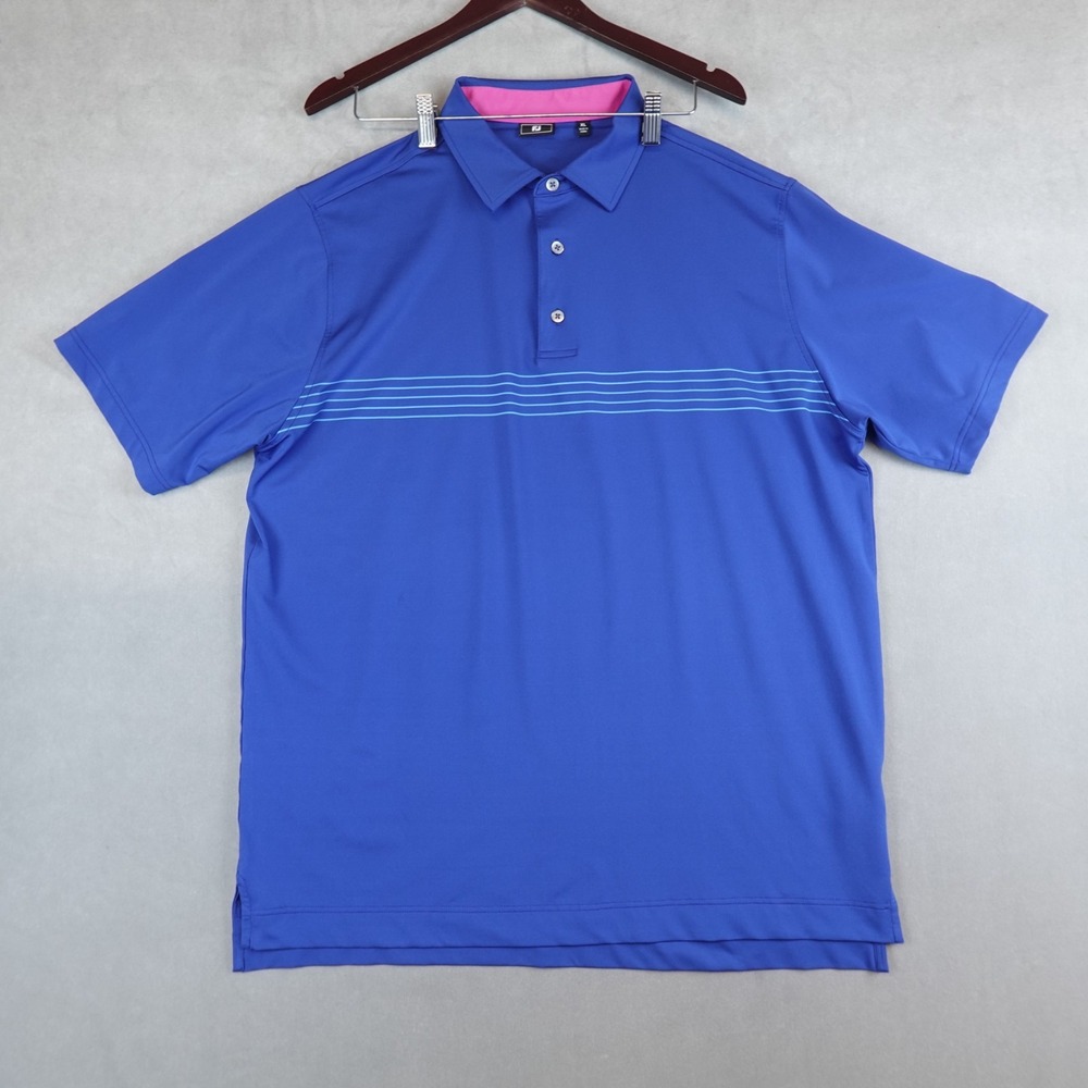 FootJoy Polo Shirt Men XL Athletic Performance Golf Preppy FJ Short Sleeve